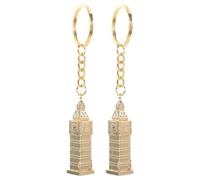 MAGICLULU Llavero Vintage de Aleación de Zinc Reloj Icónico Dorado, 2 Piezas, Colgante Portátil para Mochila y Bolso, Resistente al Desgaste, Recuerdo de Londres para Viajes y Uso Diario