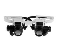 MAGICLULU Lupa Binocular de Cabeza Aumento 8X 15x 23x, Lentes Retráctiles, Luz LED Integrada, Montaje Cómodo para Reparación y Lectura, Herramienta Profesional para Relojes y Joyería