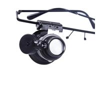 MAGICLULU Lupa Soporte de 20x para Reparación de Relojes y Joyería, Gafas Montadas Cabeza, Lente de Aumento Negra, Herramienta para Valoración y Reparación de Accesorios