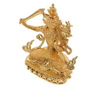 MAGICLULU Manjushri Dorado Hogar Oro Interior Decoración Escultura De Buda De Escritorio Escultura Budista Ornamento del Budismo Recuerdo del Templo Estatua De Buda Aleación Golden