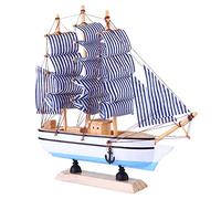 MAGICLULU Maqueta De De Madera 24cm Modelo Vintage Madera Natural Decoración Náutica Hogar Oficina Adorno para Bar Diseño Clásico