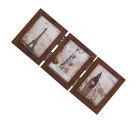 MAGICLULU Marco de Fotos Plegable de Escritorio con Triple Bisagra, Material de Tablero de Densidad y Cristal, Soporte para 6 Fotos, Adecuado para Cumpleaños y Estilo Minimalista