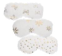 MAGICLULU Máscara para Dormir de Felpa 3 Piezas en Color Claro Diseño de Mariposas, Flores y Estrellas, Antifaz Ajustable para Bloqueo Total de Luz, Adecuado para Viajes y Descanso