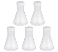 MAGICLULU Matraz de Plástico Erlenmeyer Tapa 50 Ml, Diseño Estable y Base Sólida, Material Pp para Educación E Investigación, Paquete de 5 Piezas Varios estilos