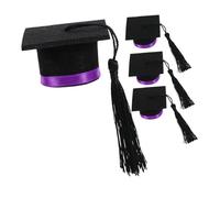 MAGICLULU Mini Birrete De Graduación Morado para Decoración De Botellas De Vino y Bebidas, 4 Piezas, Tapa De Botella Forma De Sombrero, Accesorio para Fiestas y Celebraciones De Graduación