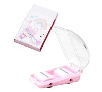 MAGICLULU Mini Rodillo Recogedor de Virutas de Borrador Portátil para Escritorio, Pequeño Limpiador de Polvo y Residuos, Material Suave, Color Rosa, Kit con 1 Rodillo y 1 Borrador, Adecuado