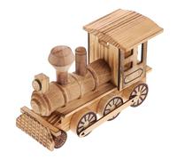 MAGICLULU Modelo De Tren De Madera Pequeña Figura De Tren Vintage Estatua para El Hogar Oficina Escritorio Adorno De Locomotora Retro 7 87 X 3 54 X 5 51 Pulgadas
