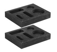 MAGICLULU Molde de Lingotes de Grafito para Fundición de Metal 5 Ranuras, Resistente Alta Temperatura, 2 Piezas, Crisoles para Fundir Plata, Aluminio y Cobre, Uso Profesional en Joyería