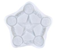 MAGICLULU Molde de Silicona para Candelabro Pentagrama Diy, Bandeja de Fundición Flexible para Velas Artesanales, Herramienta para Manualidades de Adivinación y Ceremonia de Bendición