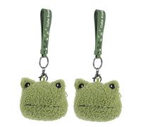 MAGICLULU Monedero de Ranita Verde Diseño de Rana de Dibujos Animados, 2 Piezas, Algodón PP, Fácil de Llevar Fiestas y Regalos