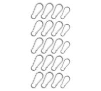 MAGICLULU Mosquetones de Seguridad de Acero Inoxidable 20 Piezas M4 M5 y M6 Ganchos Cierre de Resorte para Exteriores Adecuado para Montañismo Senderismo y Equipo de Escalada