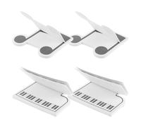 MAGICLULU Notas Adhesivas Temática Musical, 4 Unidades en Forma de Nota de Piano, Papel Autoadhesivo Portátil y Colorido para Escuela, Oficina y Regalos Musicales
