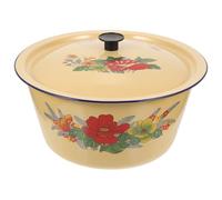 MAGICLULU Olla de Esmalte para Sopa y Guisos Resistente Altas Temperaturas Diseño Compacto y Práctico Apta para Cocina Doméstica y Preparación Saludable Capacidad Grande con Tapa