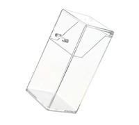 MAGICLULU Organizador de Cosméticos Acrílico Transparente Tapa Abatible Bote para Brochas de Maquillaje Resistente al Agua Set Bolsa de Perlas Blancas para Almacenamiento de Escritorio