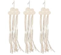 MAGICLULU Organizador de Pared Beige para Accesorios de Cabello, Colgador de 3 Piezas de Madera y Tela para Diademas y Pinzas, Decoración Multifuncional para Baño y Hogar