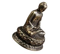 MAGICLULU Ornamento De La Estatua De Buda Estatuas para La Decoración del Hogar Interior Largo Ídolo Yoga Mini Estatua De Buda Artesanal De Bronce Estatua De Buda Al Aire Golden Latón