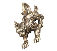 MAGICLULU Ornamentos de Escultura de Bronce Kirin y Mate Estatua Poder pequeño hogar artesanías de Animales de latón decoración Artesanal de latón esculturas de Jardin Golden