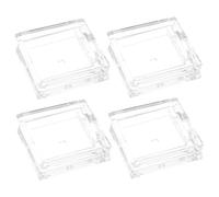 MAGICLULU Paleta de Sombras de Ojos Vacía Cuadrada, Mini Transparente, 4 Unidades, Recipiente Vacío para Bálsamo Labial y Maquillaje, Estuche Recargable Portátil para Uso en Viajes