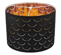 MAGICLULU Pantalla de Lámpara de Mesa Negra en Forma de Media Luna Ondulada Cubierta de Tela y Hierro Reemplazo para Lámpara de Escritorio Decoración para Dormitorio y Hogar