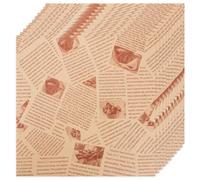 MAGICLULU Papel Encerado para Envolver Alimentos Estilo Periódico, Resistente Grasa, No se Rompe Fácilmente, Paquete de 100 Hojas para Uso en Cocina y Horneado