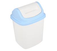 MAGICLULU Papelera de Basura con Tapa Abatible para Baño Oficina y Cocina Cubo de Desechos Práctico y Resistente Color Leche y Azul