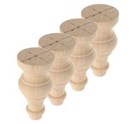 MAGICLULU Patas de Muebles de Madera Maciza 6x12 Cm, Juego de 4 Piezas, Patas de Sofá y Gabinete Rústicas para Repuesto, Elevadores Estables para Muebles y Escritorio