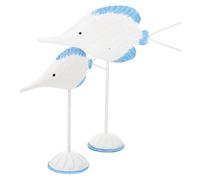 MAGICLULU Peces Decorativos de Madera Hogar, Set de 2 Piezas, Diseño Mediterráneo Resistencia al Desgaste, Adecuado para Fiestas y Decoración Veraniega