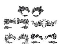MAGICLULU Pegatinas Fáciles de Quitar Reutilizables de Delineador de Ojos Negro de Encaje Varios estilos 5 Pares para Maquillaje en Conciertos y Cosplay