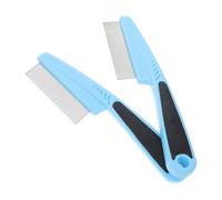 MAGICLULU Peine Anticaspa de Acero Inoxidable de Dientes Finos, 2 Unidades Azul y Negro, para Eliminar Pelo y Caspa en Cuero Cabelludo, Adultos y Mascotas, Herramienta Profesional