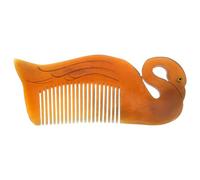 MAGICLULU Peine Antiestático de Cuerno de Buey Tallado Doble Cara en Forma de Cisne, Masajeador Cabello Portátil, Cepillo Alisador Práctico para Cuidado Capilar en Casa y Viajes