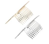 MAGICLULU Peine Cabello Lateral 2 Piezas Dorado y Plateado, Horquilla Deslizante 10 Dientes Resistente, Accesorio para Mujer y Niña Uso Diario y Eventos Obsequios