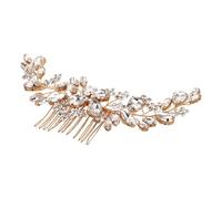 MAGICLULU Peineta Dorada Cristales para Boda y Fiesta, Accesorio Elegante Cabello de Mujer Que Realza la Elegancia y Es un Recuerdo Inolvidable