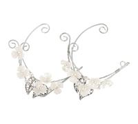 MAGICLULU Pendientes Ear Cuff Perla, Manguito de Oreja de Metal y Resina, Fáciles de Poner, para Mujeres y Chicas Adolescentes, para Diversos Festivales