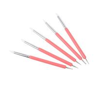MAGICLULU Pinceles de Silicona Acrílicos y Pintar Flores en Uñas Naturales y Postizas de Doble Cabezal 5 Piezas para Dibujo de Líneas para Decoración de Uñas