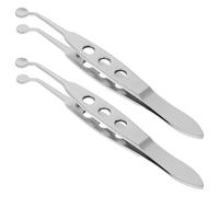 MAGICLULU Pinzas para Glándulas de Meibomio de Acero Inoxidable Punta Redonda 5X5 MM Juego de 2 Unidades para Masaje y Extracción de Párpados Herramienta Portátil para Cuidado Ocular y