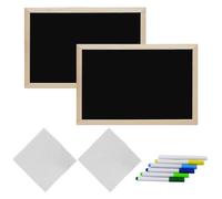MAGICLULU Pizarra de Madera con Marco 2 Unidades de 20X30 CM Pizarra Blanca Borrable de Sobremesa para Aula y Hogar Incluye 6 Rotuladores de Colores y 2 Paños de Limpieza Tablero para