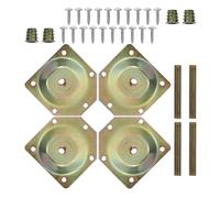 MAGICLULU Placas de Montaje en Ángulo 12 Grados para Patas de Muebles, Juego de 4 Piezas de Acero Galvanizado 70x67x1.2mm Tornillos, Almohadillas de Fijación para Reparación y Elevación