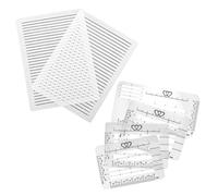 MAGICLULU Plantillas De Dibujo Multifuncionales para Dibujo Técnico y Rotulación, Juego 6 Piezas Reglas De Plantilla para Sobres, Diseño Plástico para Oficina y Escuela