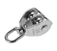 MAGICLULU Polea de Cable Doble de Acero Inoxidable M15 para Barcos, Rueda de Polea Fija de Alta Resistencia para Elevación y Tracción en Entornos Marinos, Uso en Pesca y Navegación