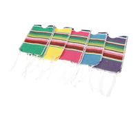 MAGICLULU Ponchos para Botellas de Cerveza 5 Piezas Mini Sarapes de Algodón Multicolor, Fundas Decorativas para Botellas Pequeñas, Accesorios para Fiestas Mexicanas Cinco de Mayo