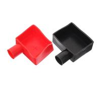 MAGICLULU Protector de Bornes de Batería de Silicona para Coche Par de Tapas Aislantes Roja y Negra Cubierta Protectora Cuadrada para Terminales Eléctricos Resistente al Calor Uso