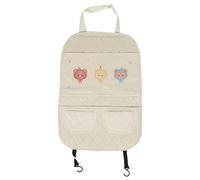 MAGICLULU Protector de respaldo de asiento de coche - Alfombrilla antigolpes para el respaldo con bolsillos de almacenamiento. Bolsa colgante con estampado de oso de dibujos animados para coches