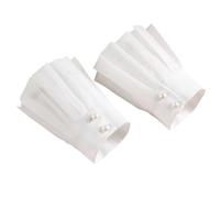 MAGICLULU Puños Desmontables de Encaje para Mujer en Chiffon Blanco, Accesorios Elegantes para Blusas y Camisas en Fiestas y Viajes, 1 Par