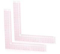 MAGICLULU Regla de Costura de Plástico Transparente 2 Piezas, Regla Curva Ángulo Recto en Forma de L para Sastre, Herramienta para Medición y Patronaje de Prendas, Suministros de Costura
