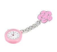 MAGICLULU Reloj de Bolsillo sin Reloj de Pulsera Adecuado para Ambiente Laboral Diseño de Flores, Clip para Sujetar, Esfera Fácil de Leer, Aleación Rosa para Enfermera