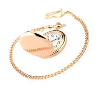 MAGICLULU Reloj de Bolsillo Vintage Doble Cara Tapa, Diseño Concha en Aleación, Color Rosa Dorado, Cadena, Tamaño Mediano, Adecuado para Hombres, Estudiantes y Uso Diario