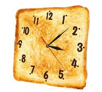 MAGICLULU Reloj de Pared Decorativo de Plástico Diseño de Pan Tostado, Moderno y Colgante, Silencioso para Cocina y Restaurante, Adecuado para Decoración de Panadería sin Batería