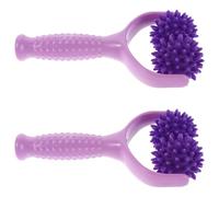 MAGICLULU Rodillo de Masaje Manual en Forma 2 Bolas Puntiagudas, Portátil, Color Púrpura Claro y Oscuro, Herramienta para Aliviar Músculos, Cuello, Hombros y Apoyo para Yoga
