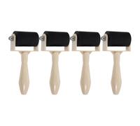 MAGICLULU Rodillo de Tinta de Goma Rodillo Artesanal Resistente al Desgaste 4 Piezas con Mango Plástico Herramienta Multifuncional para Impresión Artística para Manualidades y Grabado