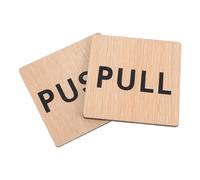 MAGICLULU Señales de Madera para Puerta de Cristal Pull y Push 2 Piezas Diseño Rústico Indicación para Empujar y Tirar Señal de y Tracción para Oficina y Comercio